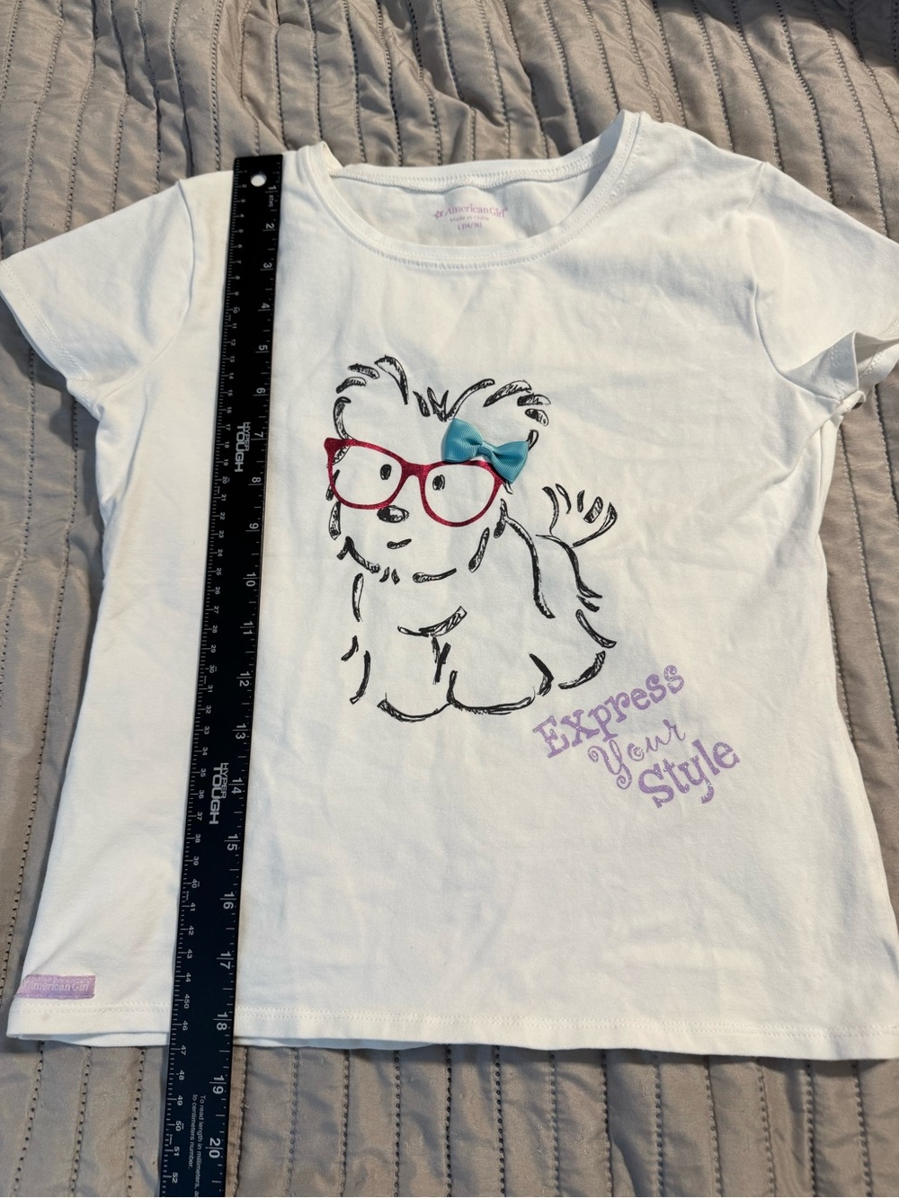 American Girl Graphic Tee with Dog and Glasses Express Your Style - Picture 8 of 8